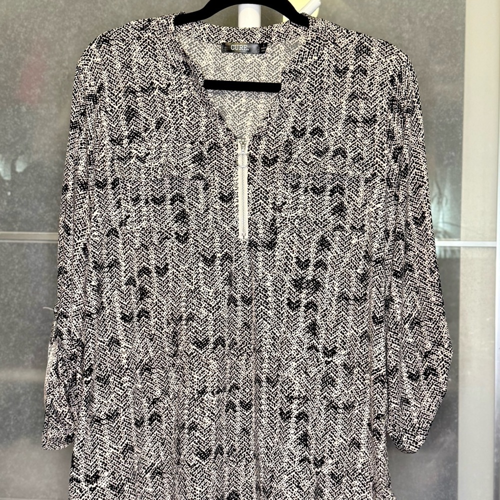 Elegant Black and White Blouse by Cure